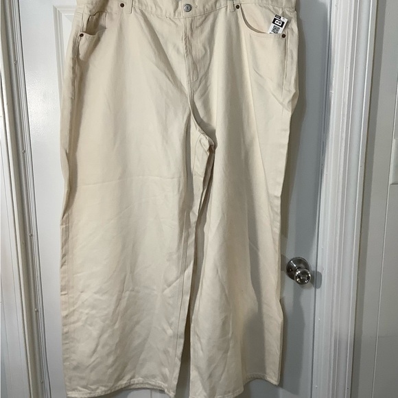 Old Navy Beige Wide-Leg Pants mid rise baggy wide leg size 20 NWT. - Picture 3 of 13